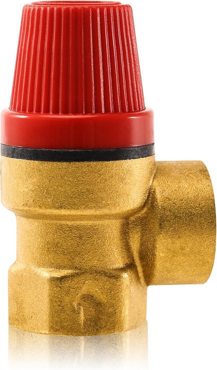 SnelShoppen - 1/2 Inch Veiligheidsklep, Ontluchtingsklep, G1/2 Inch Vrouwelijke Draad, Messing, Drukregelklep, 5 Bar, DN15 Membrane Veiligheidsklep vo