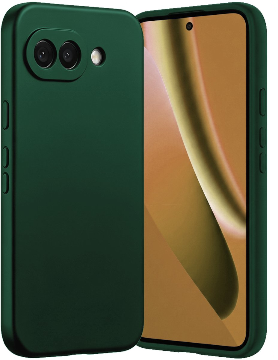 Hoes - Geschikt voor Google Pixel 10a - Sterk & Shockproof - Hoesje Cover - Siliconen Case - Donkergroen