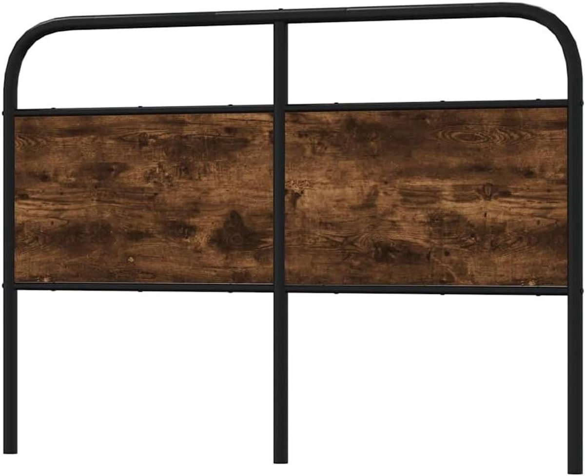 Hoofdbord 140 cm - Bedachterwand Hoofdsteun - Bed Compleet Maken - Robuuste Metalen Constructie - 140 cm - Gerookt Eiken