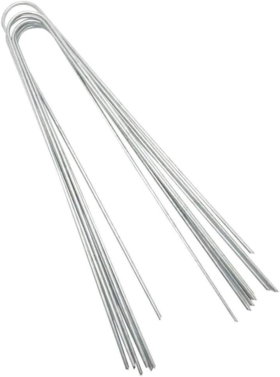 SnelShoppen - Pack van 50 Tuinpennen 30 cm Lang Multi-Functionele U-Vormige Stalen Gegalvaniseerde Tuinpinnen voor Tent, Net en Afdak