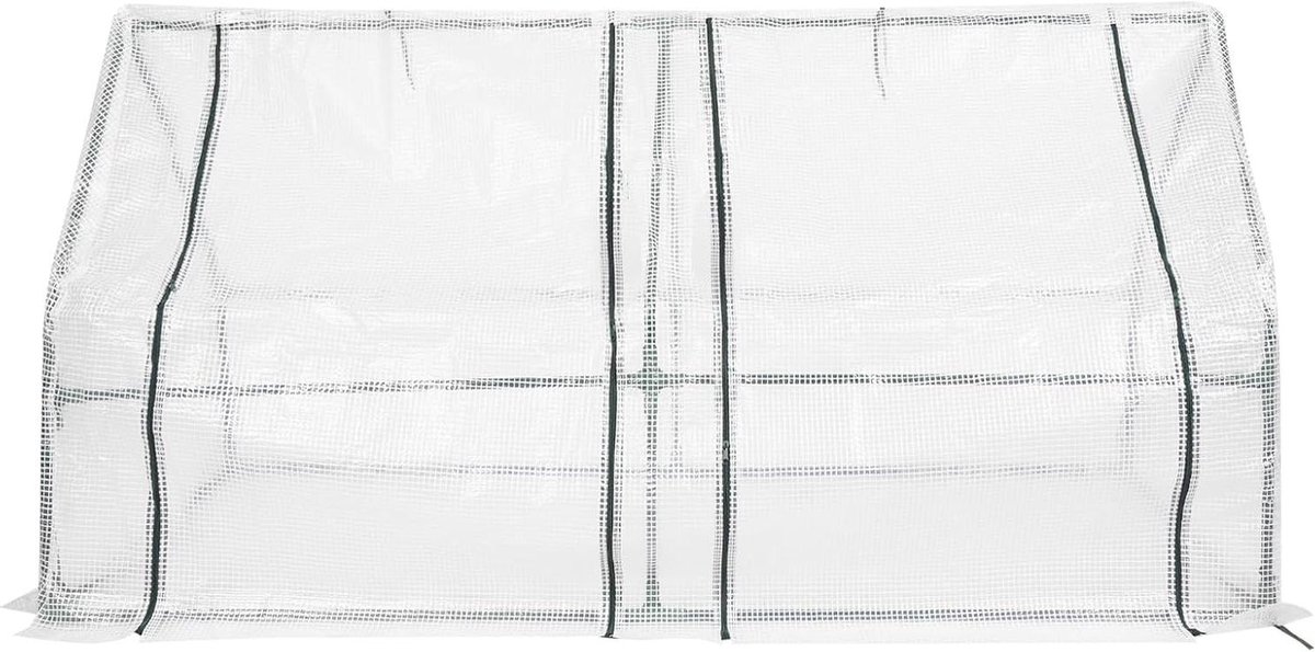 Foliekas Broeikas - Kleine Kas - Planten Kweken - Oprolbaar Venster - 180 x 90 x 90 cm - Groen Wit