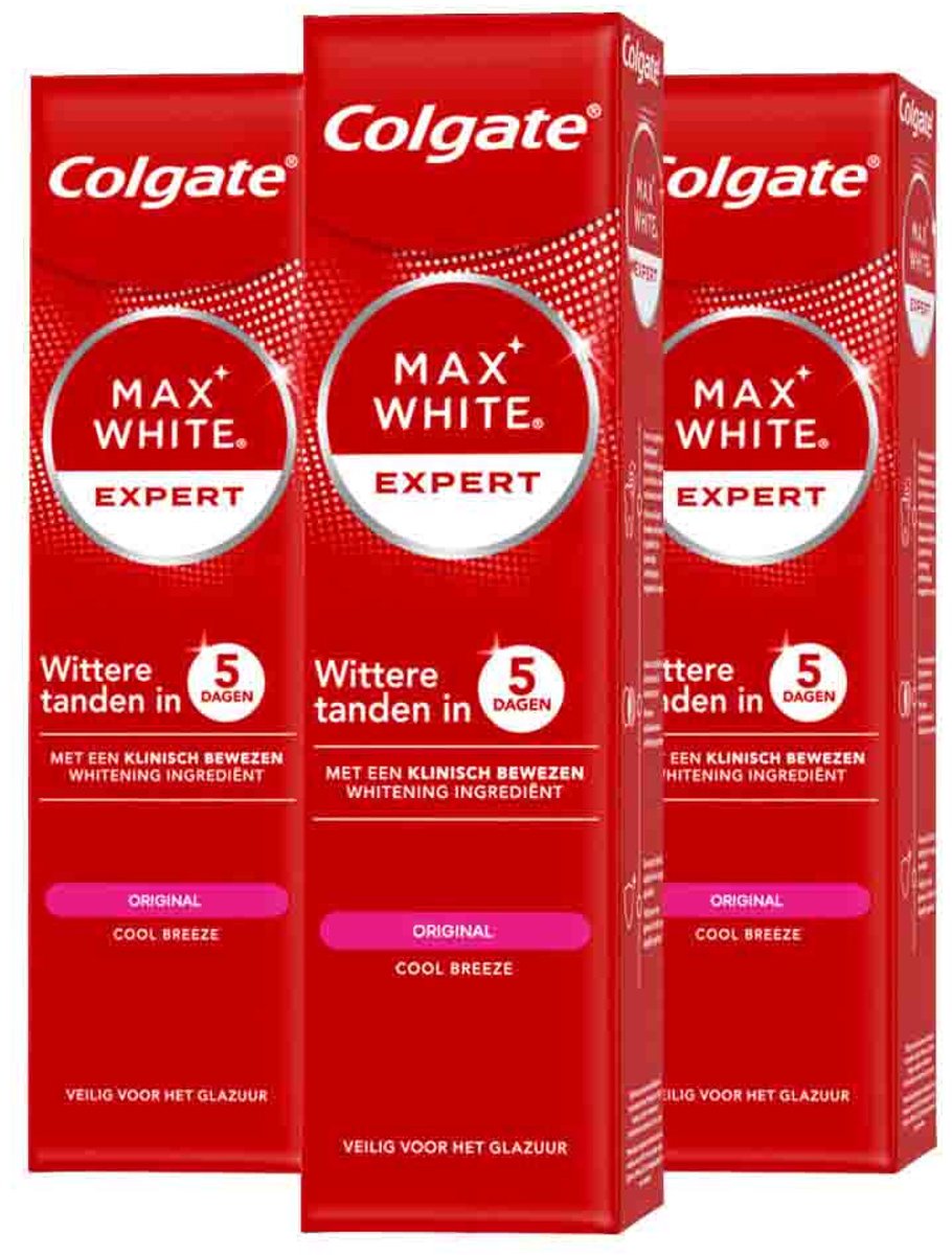 Colgate Tandpasta Max White Expert Original - 3 x 75 ml - Voordeelverpakking