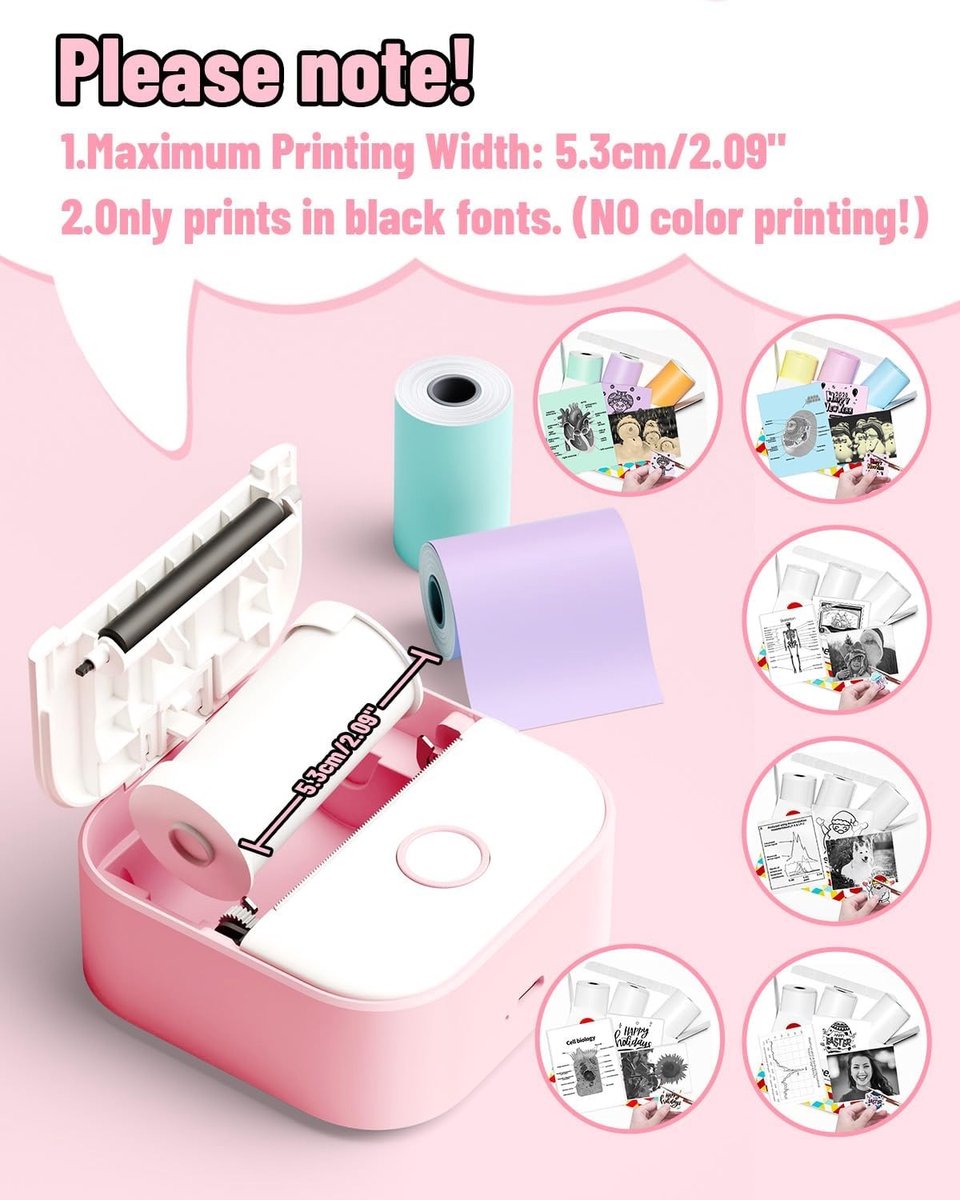 T02 mini printer - Bluetooth thermische foto thumbnail 3