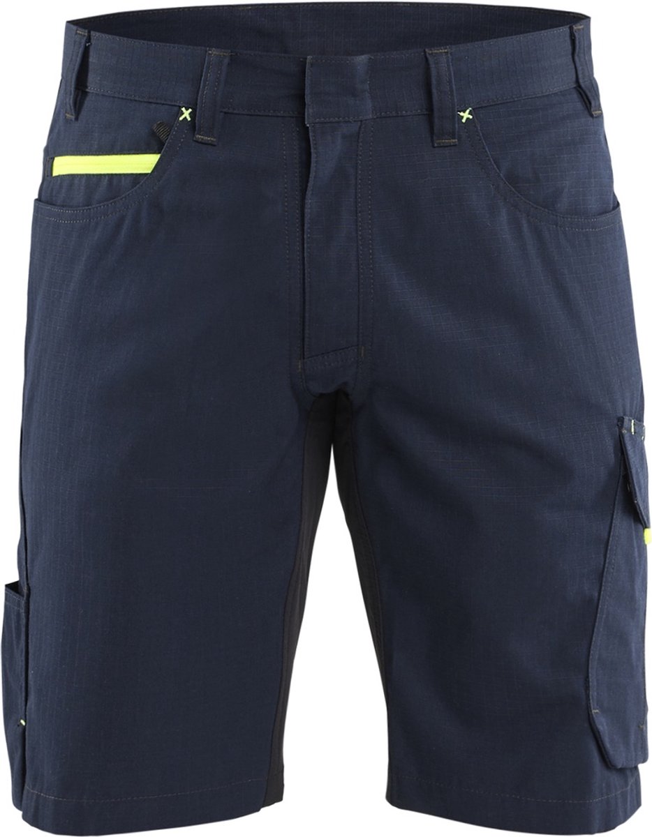 Blaklader Service short 1499-1330 - Donker marineblauw/High Vis Geel - C62