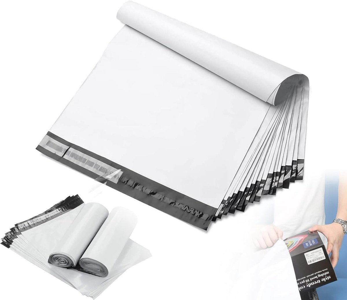 SnelShoppen - 100 Stuks 381 x 483mm Plastic Verzendzakken, Opaque Zelfklevende Sluiting, Duurzame Waterdichte En Scheurvaste Verpakkingen Voor Documen