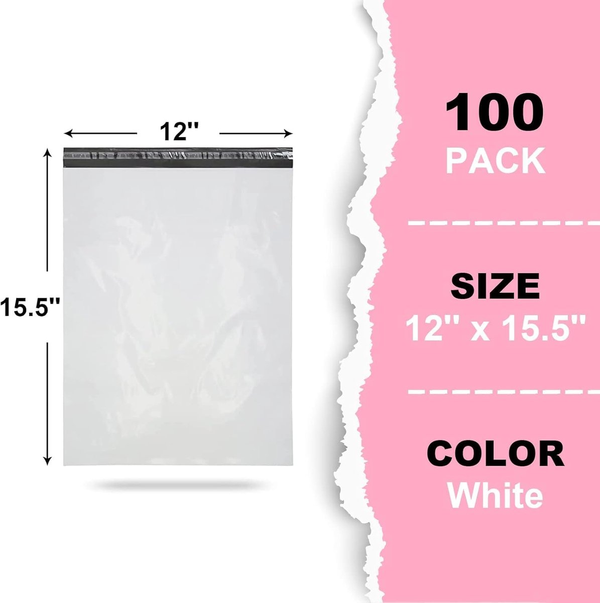 100pcs 305x380mm Plastic Mailing Bags, Professional Plastic Mailing Bags with Opaque Adhesive Closure, Plastic Mailing - ShopVlot