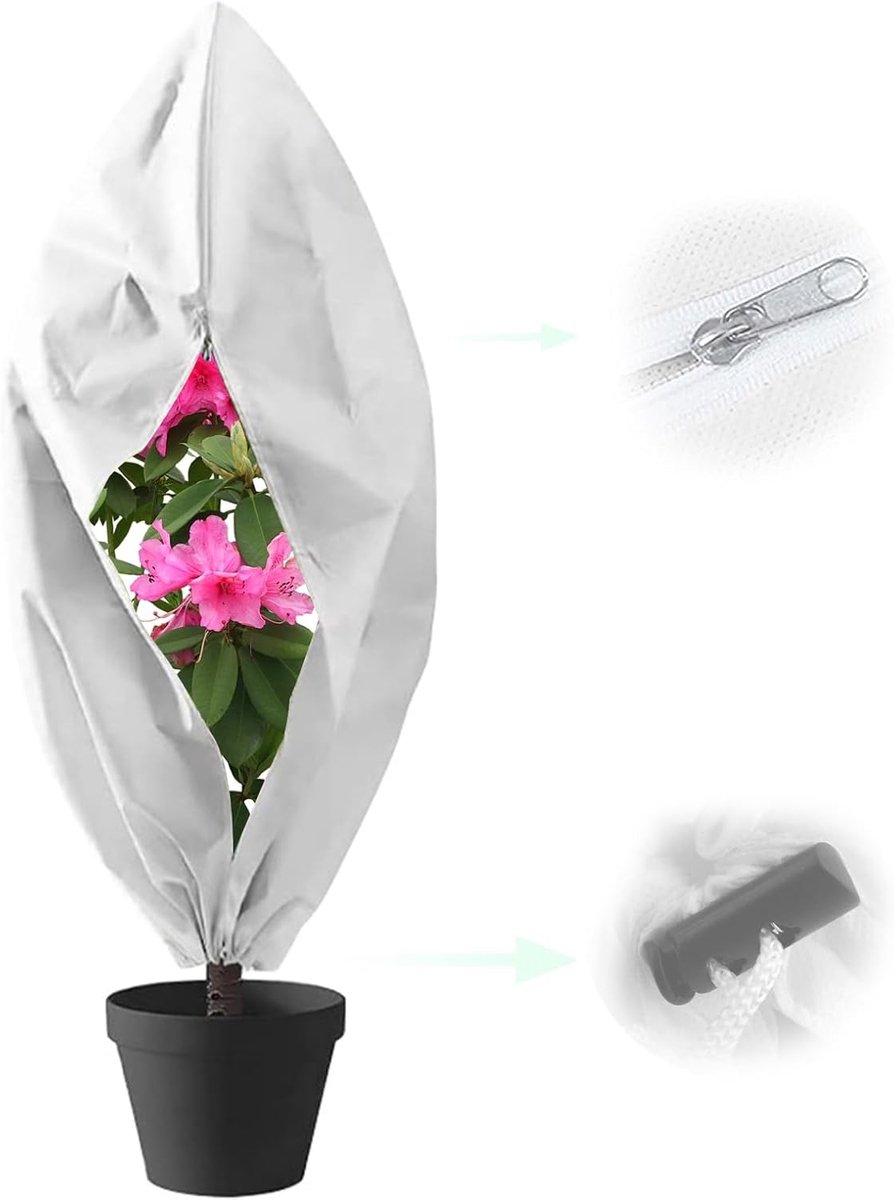 Tuinfleece 100 x 80 cm - Ademend materiaal - Vorstbescherming voor buitenplanten - Bescherm je planten in de winter - ShopVlot