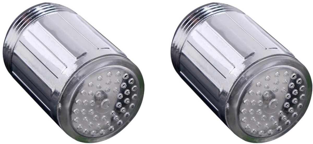 Omgoods- Waterkraan LED met kleurverandering - 2 x LED Kraan - Temperatuurregeling - Buitendraadaansluiting - ABS Materiaal - Corrosiebestendig - Kraanlicht