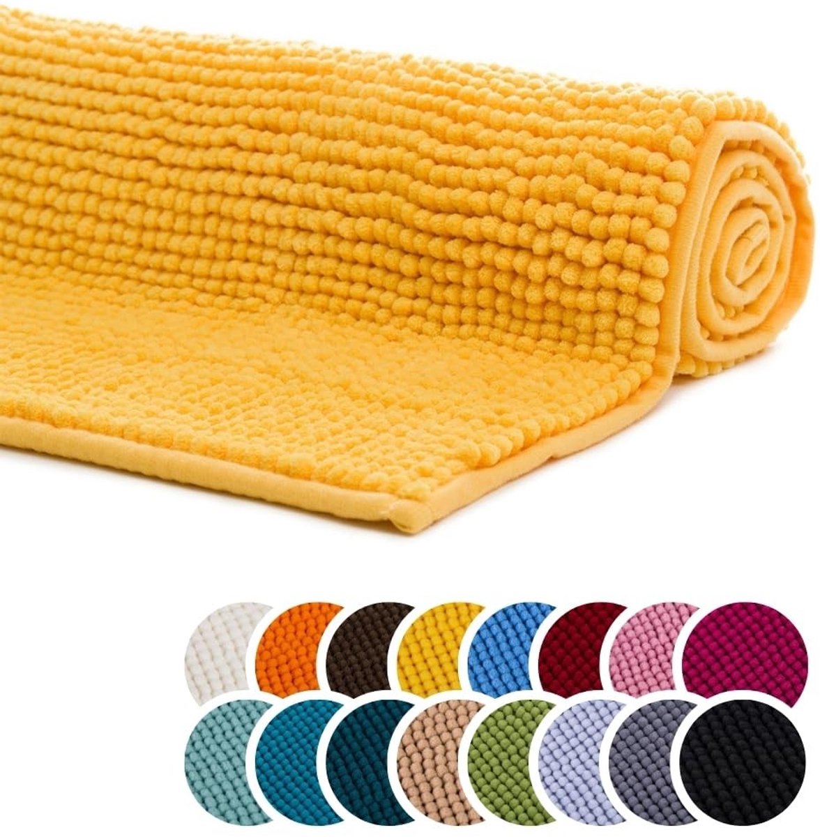 Omgoods - Gele Badmat 70x120cm, Antislip en Wasbaar