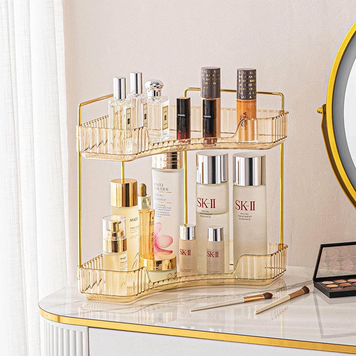 Omgoods - Badkamer Hoekorganizer met 2 Niveaus voor Cosmetica