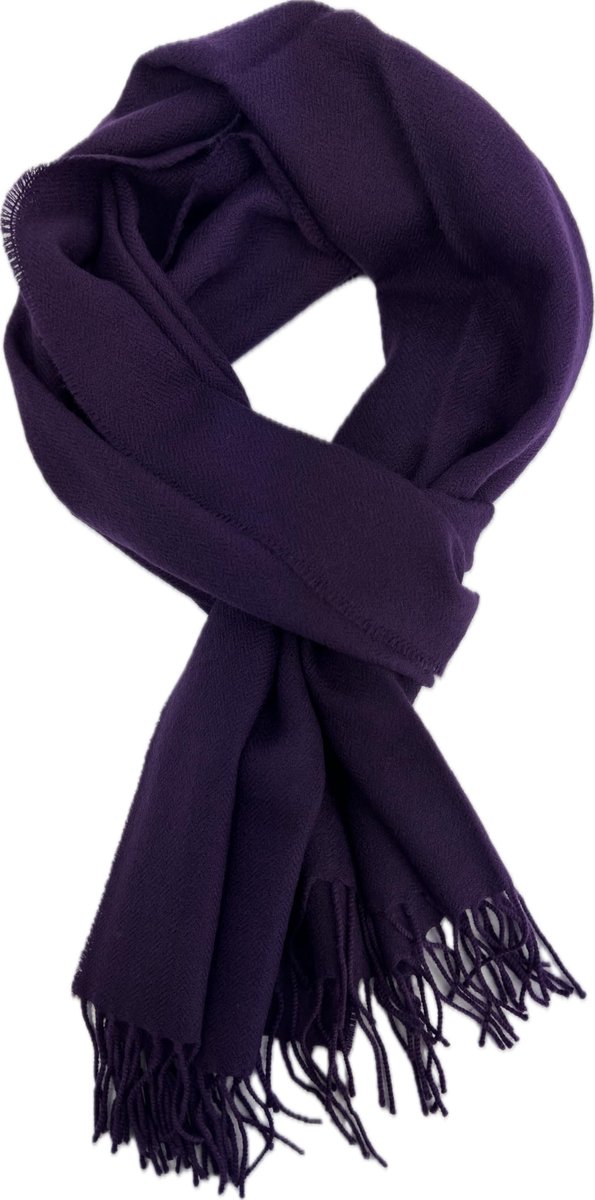Omgoods - Merino Wol Sjaal voor Dames en Heren, 200 x 50 cm, Paars