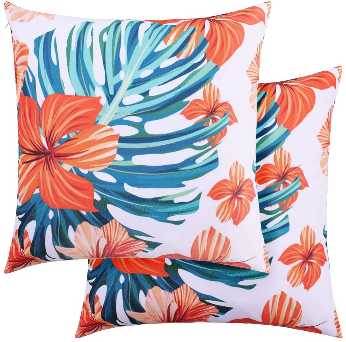 Omgoods - Set van 2 Waterdichte Decoratieve Kussenhoezen 50 x 50 cm in Grijs