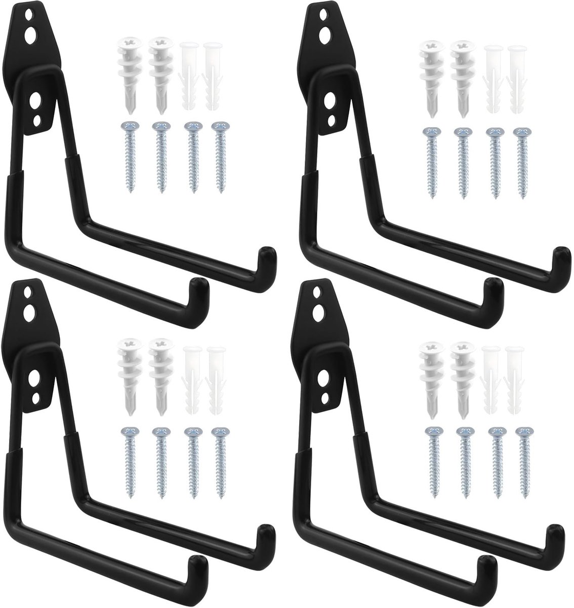 Omgoods - 4 Stuks Duurzame Wandhaken voor Garage en Tuin