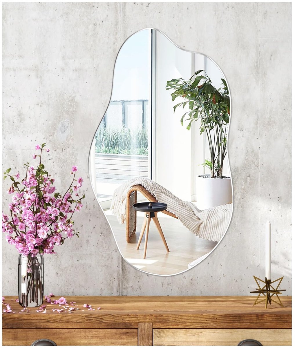 Omgoods - Asymmetrische Wandspiegel van HD Glas voor Decoratie