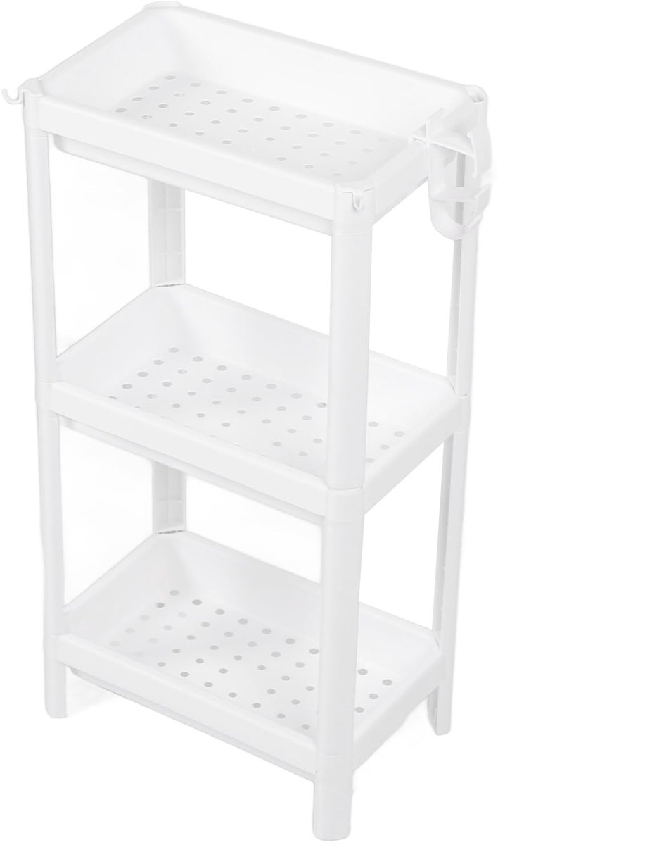 Omgoods - Multifunctioneel Badkamer Torenrek - 3 Laags Plastic Opslag