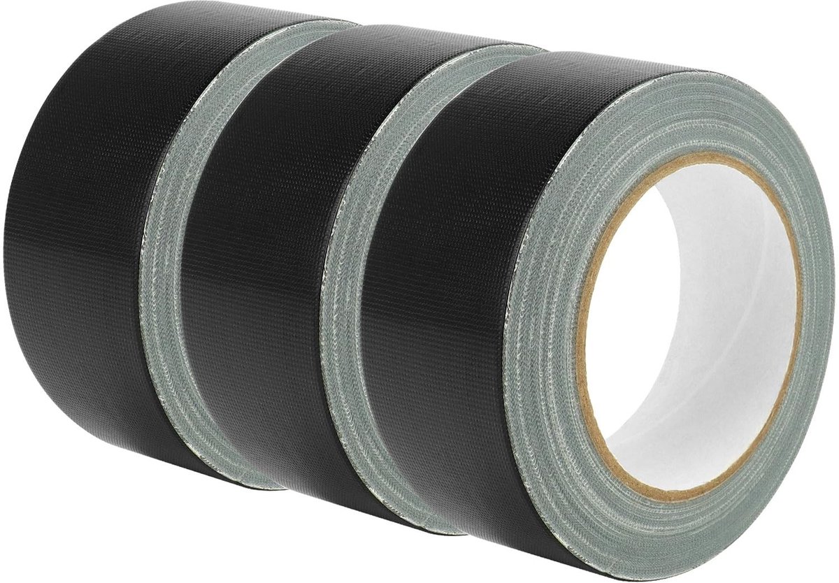 Omgoods- Textieltape 3 Rollen - 90 Meter Totaal - 48 mm Breed - Sterke Lijm - Waterdicht - Handafscheurbaar - UV-bestendig - Ducttape