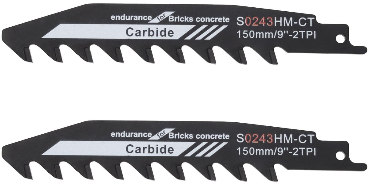 Omgoods- Zaagblad 152 mm - Zaagbladen - Sabre Zaagbladen - Hout/Cement/Baksteen - Carbon Staal - Schokbestendig - Reciprozagen