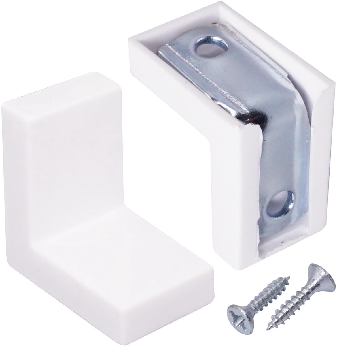Omgoods - 20 Stuks Metalen Plankdragers met Witte Plastic Covers, 90 Graden Hoek
