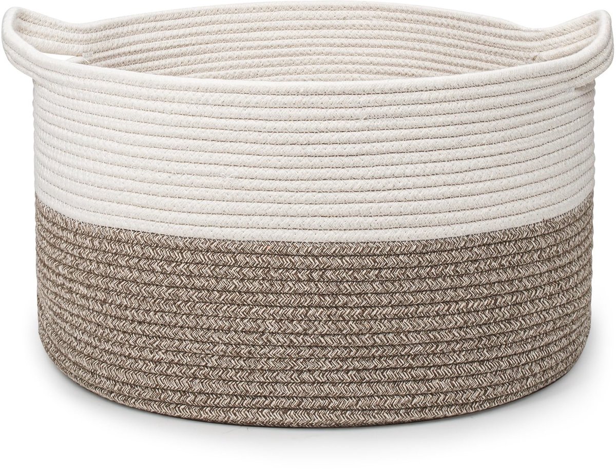 Omgoods - Katoenen Touw Wasmand 32L - Vouwbare Opbergmand voor Kleding, Speelgoed, Dekens