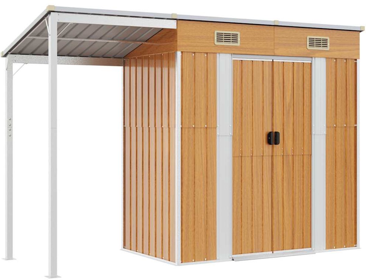 Tuinschuur - Fietsenhok - Stalling - Fietsberging - Huis - Overdekt - Fiets - Lichtbruin - Scooter - Fiets