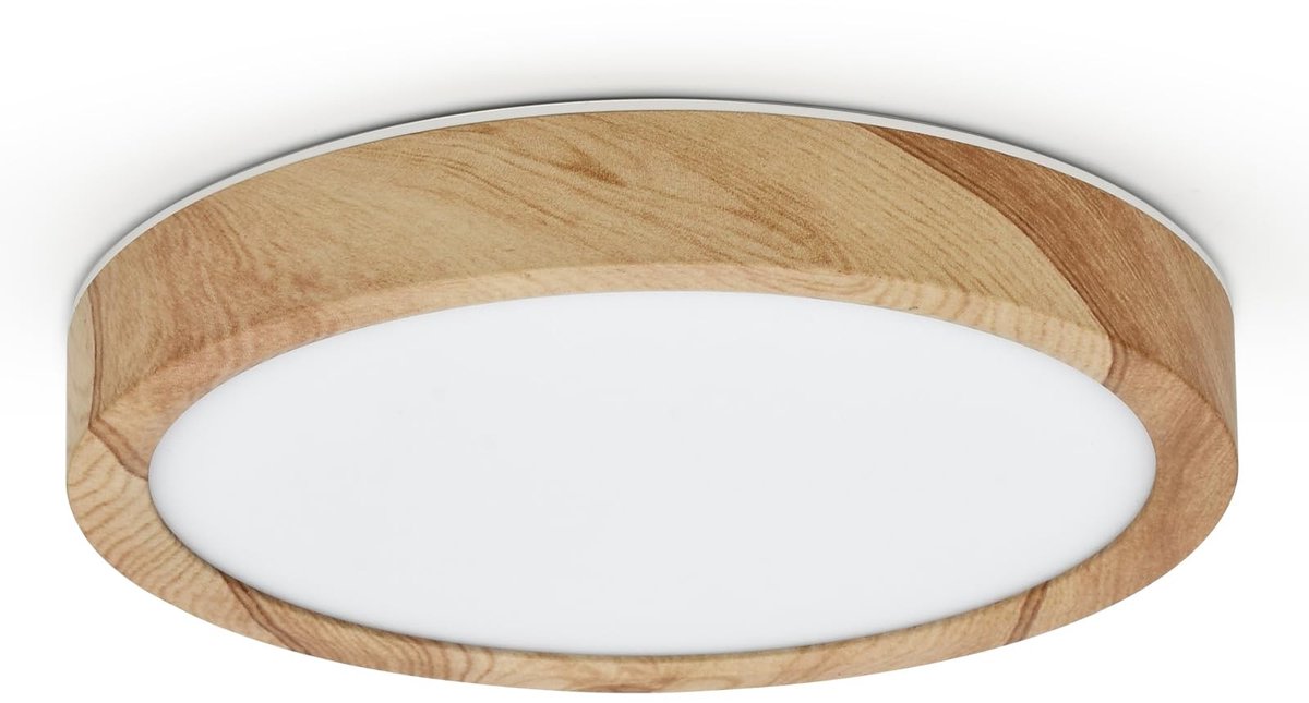 Omgoods - LED Plafondlamp met 3 Kleurinstellingen en Houten Afwerking