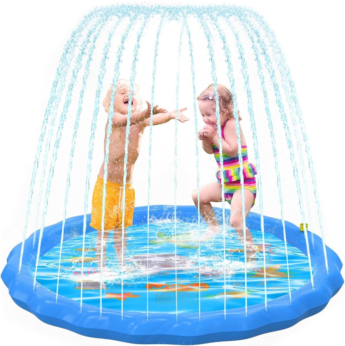 Pad waterspeelgoed voor kinderen, 170 cm, sproeier, waterspeelmat voor buiten, tuin, hondenzwembad, watermat voor zomer, sproeikussen, speelgoed voor kinderen vanaf 2 3 jaar
