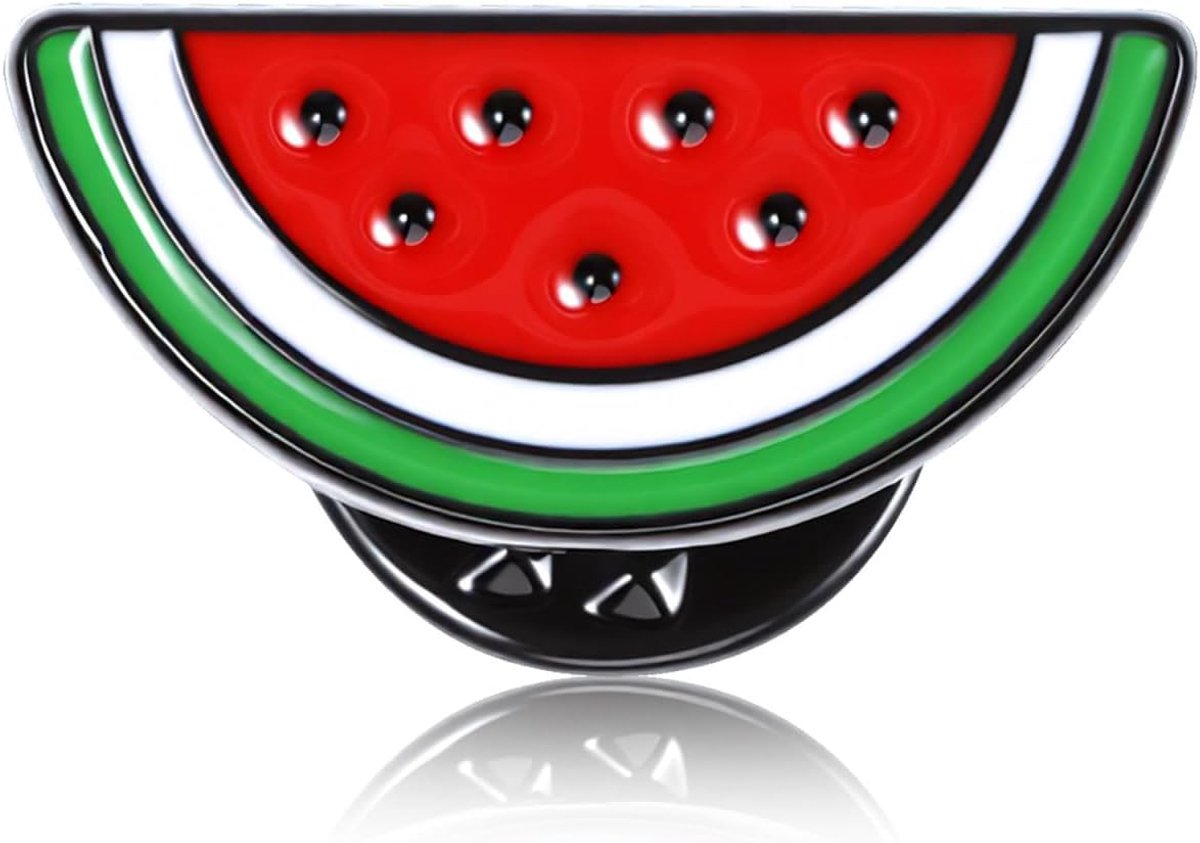 Speld Watermeloen Palestina Fruit Hawaiian Broche Watermeloen Pin Emaille Badge Sieraden, M, Kunstleer, Zonder steen