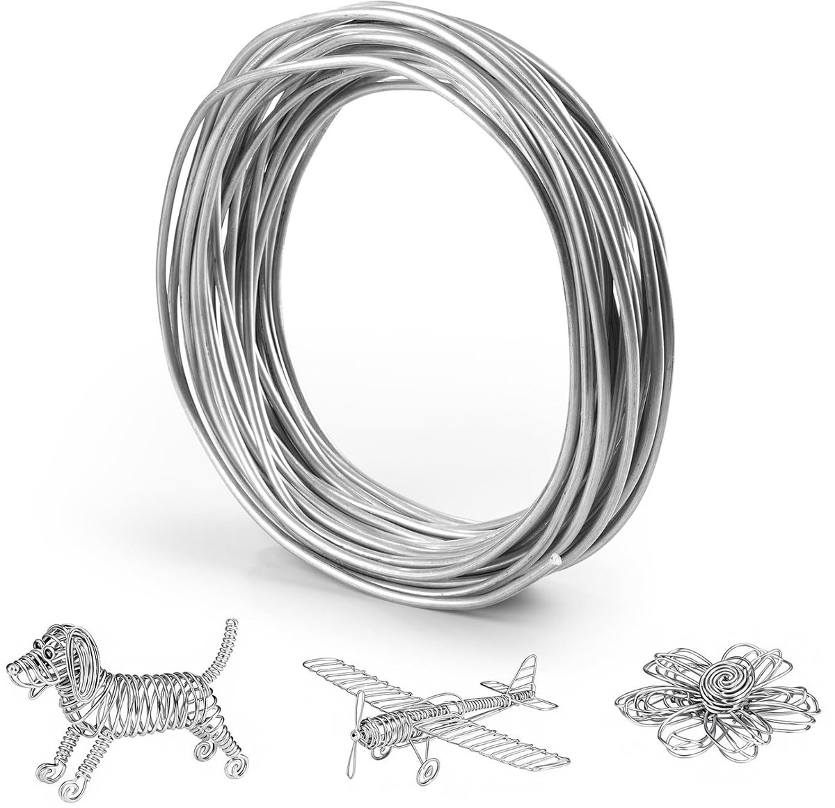 Draad, 5 gauge - 5 mm dik, buigzaam knutseldraad, voor sculptuur, doe-het-zelf sieraden/kralenwerk, bloementuin/krans, bloemistenbenodigdheden (5, 5, mm)