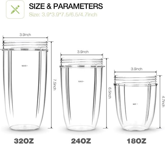 Sapcentrifuge cups 450 ml - heldere kopjes - geschikt voor NutriBullet 600W 900W - perfect voor smoothies - m-winkel — afbeelding 5