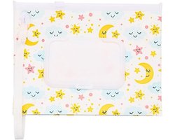 SnelShoppen - Tissue Box Baby Wet Wipe Pouch - Schattige Snap-Strap Herbruikbare Natdoekjes Tas - Flip Cover Tissue Box voor Buiten - Handige Baby Kin