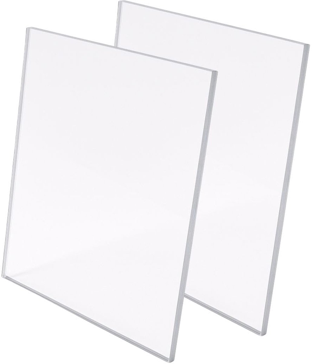 Acrylglasplaat, transparant 5 mm – Stijve kleurloos PMMA-blad in plastic voor binnen en buiten, ideaal voor doe-het-zelf, decoratie en creatieve hobby's (2, 14,8 x 21 cm)