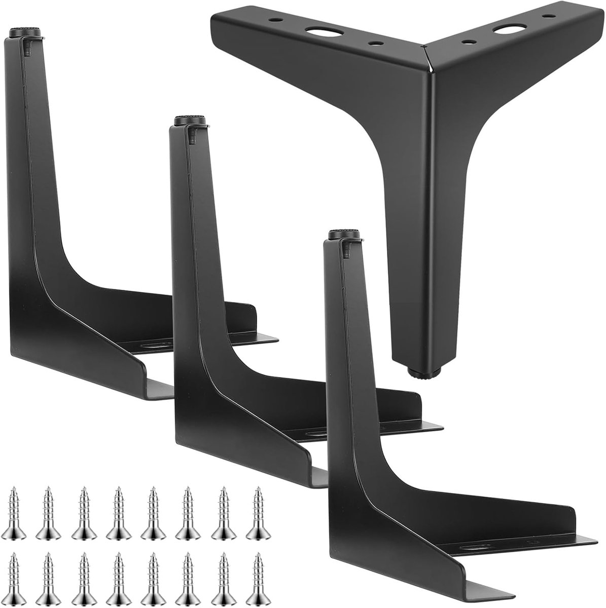 4 Pieces Metal Furniture Legs Black 17 cm Furniture Legs Metal Legs for Furniture Foot Cabinet Legs Sofa Legs Sofa - ShopVlot