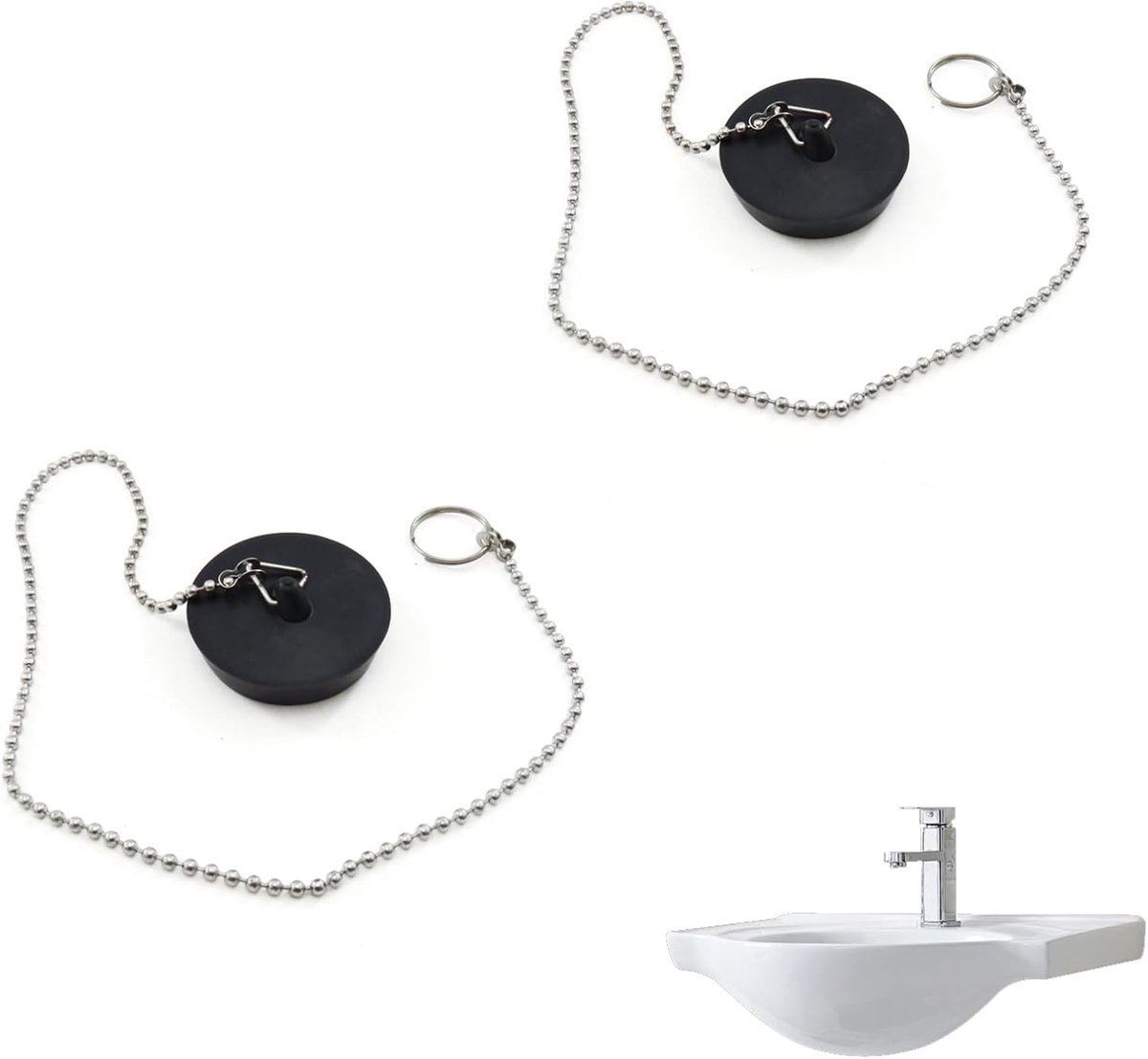 2 Pcs Rubber Bathtub Stopper, Drain Stopper, Sink Stopper, Sink Stopper, 40mm, for Bathtub, Sink Sewage - ShopVlot