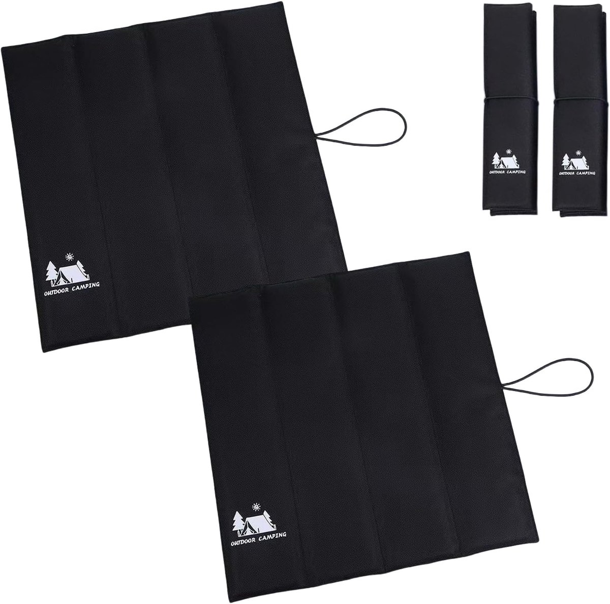 Foldable Seat Cushion 2 Pieces Foldable Waterproof Seat Mat for Kids Park Outdoor Camping Hiking Picnic (Black) - ShopVlot