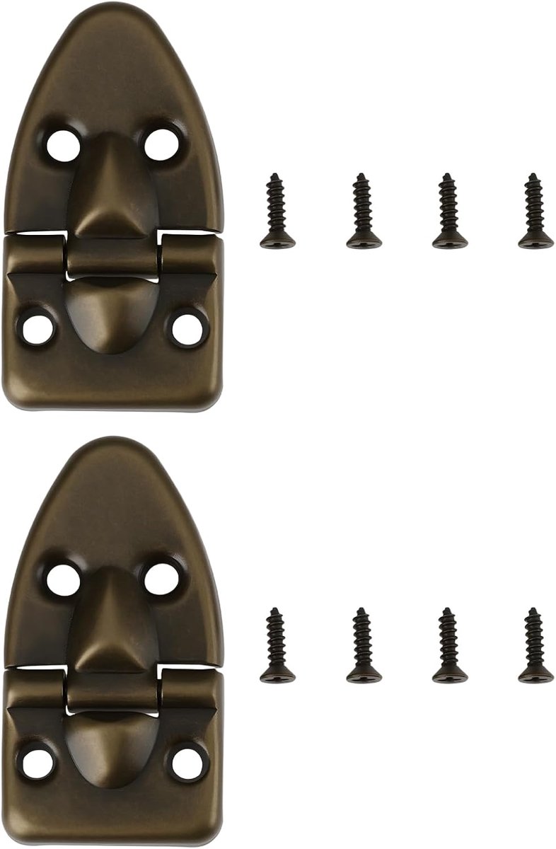 SnelShoppen - 2 Stuks Box Kasten Bronze 90° Flip Scharnieren Geschikt voor Gitaarcases Piano Kasten Instrumentenopslag