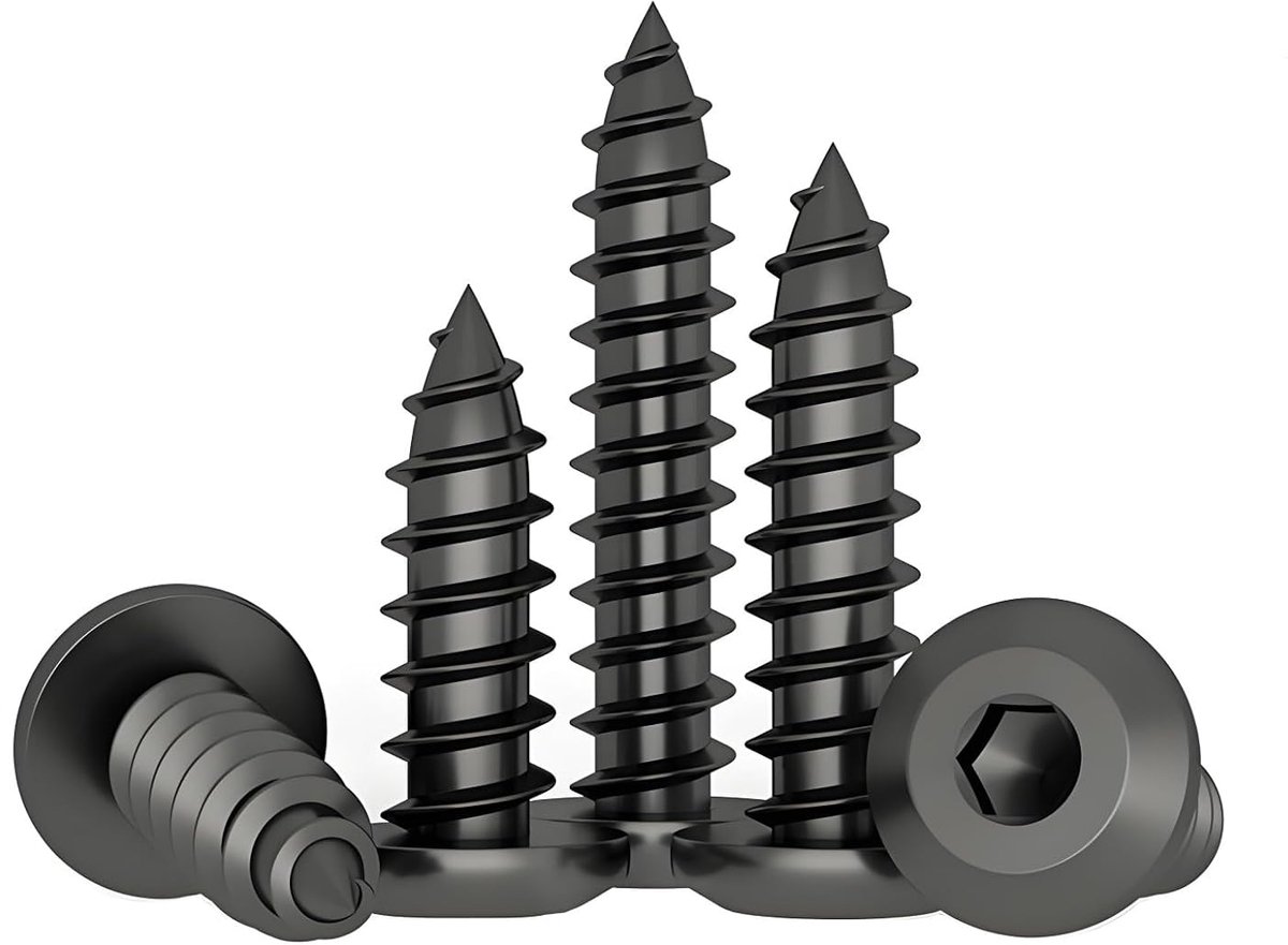30pcs Self Tapping Screws M8 Black, Stainless Steel Wood Screws Φ8mm, Self Tapping Plate Screws, Self Drilling Screws - ShopVlot