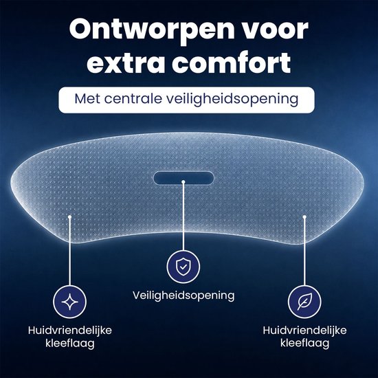 Transparante mondtape met centrale veiligheidsopening, huidvriendelijke kleeflaag.