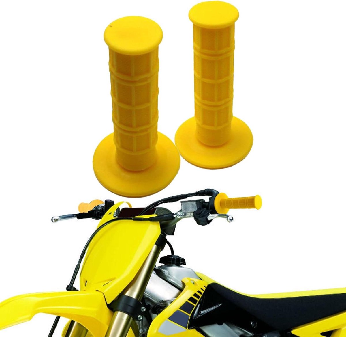 Motorcycle Handvatten - Stuur Handvatten - Comfortabel Rijden - Antislip Veiligheid - 22mm Universeel - Geel