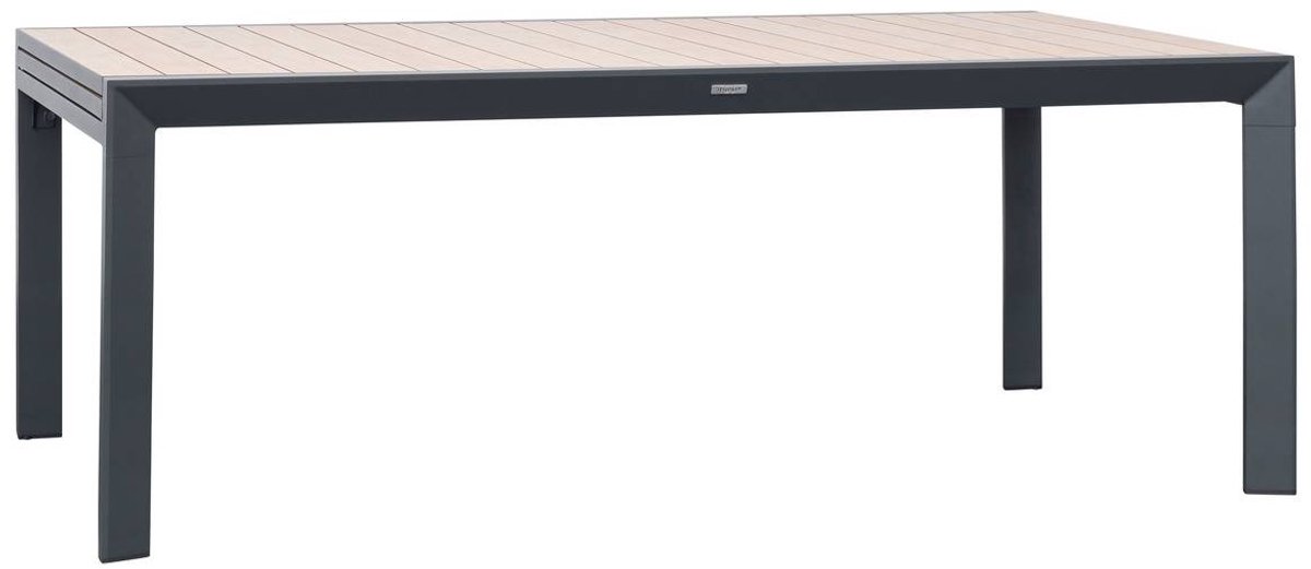 Uitschuifbare tuintafel voor 12 personen van aluminium met houtlook ÉVASION