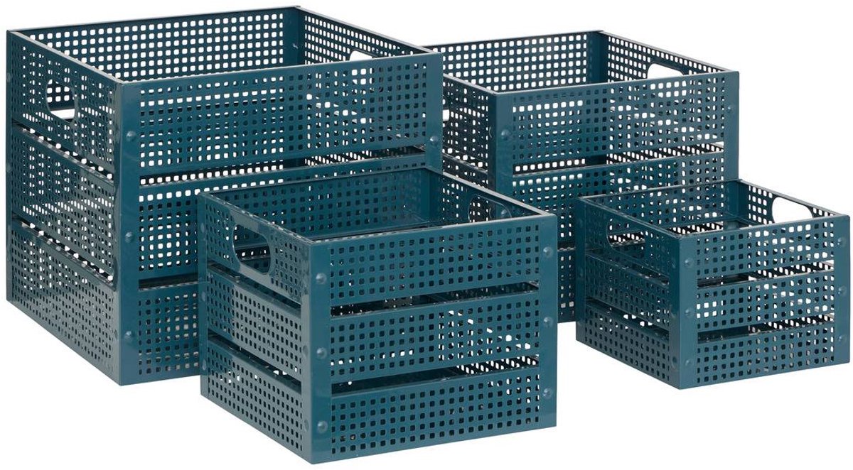 Set van 4 opbergkisten van opengewerkt staal AZAE