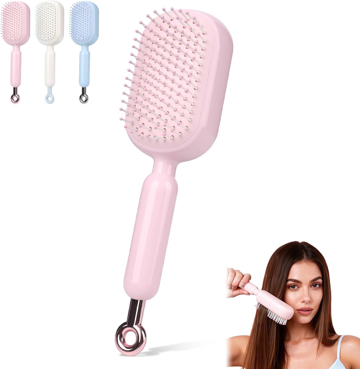 Thijox - Lockenbürste Krullen Haarborstel met Luchtkussen Massage, Anti-Statische Ontwarring voor Alle Haartypen, Perfect voor Krullen en Stylen
