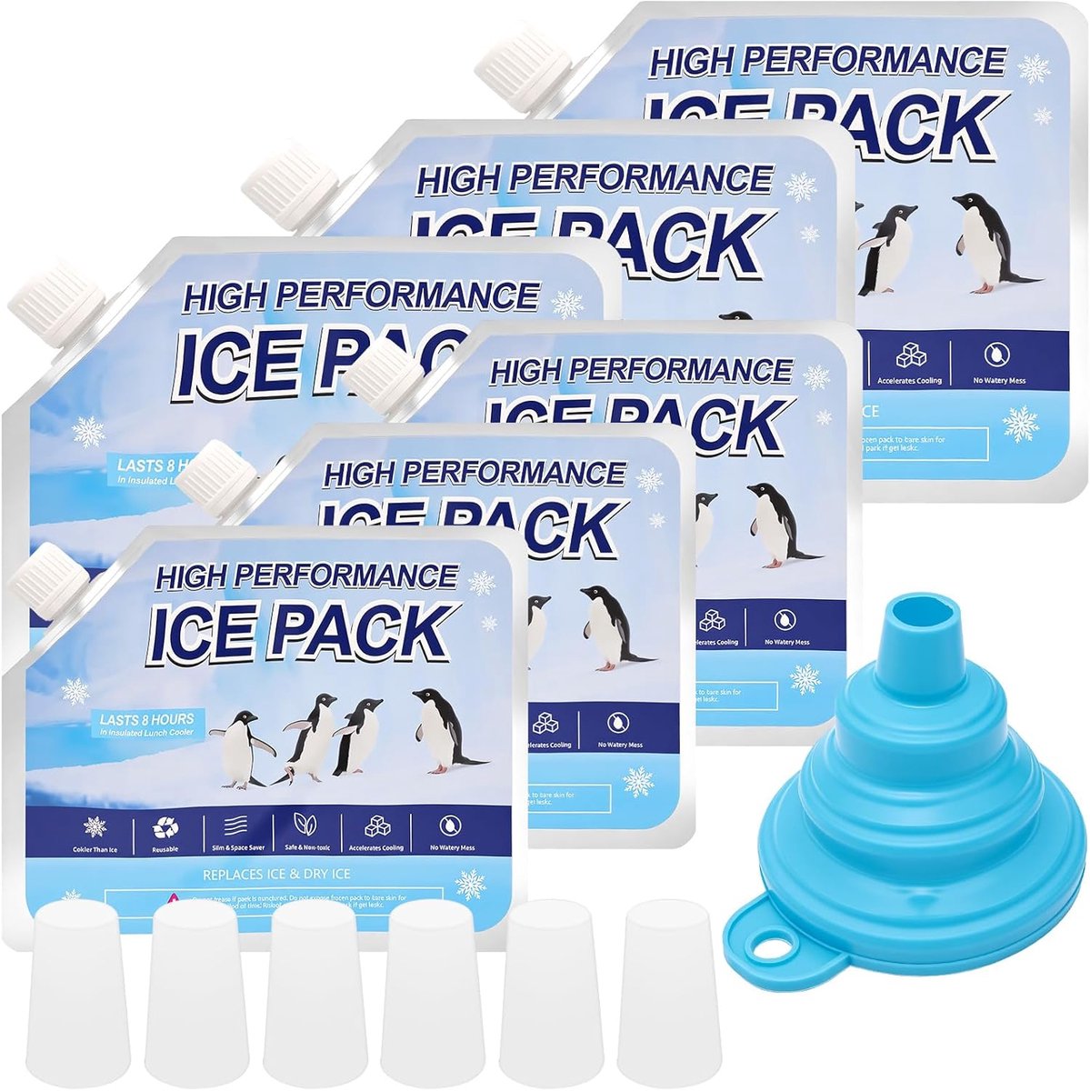 SnelShoppen - 4-Pack Koelpacks voor Lunchboxen | Kleine Koelpacks 240 ml | Ideaal voor Camping, Picknicks, Kinderen, Medische Toepassingen