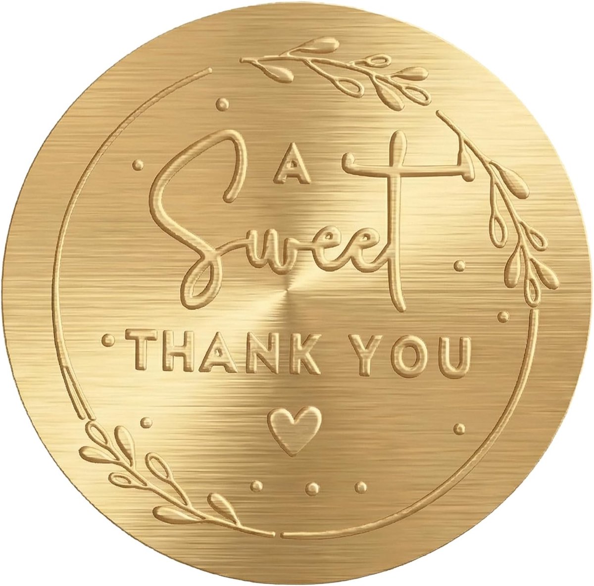 SnelShoppen - 120 stuks Gouden Ronde Bedankstickers met Sweet Thank You Reliëf | Zelfklevend Filigraan Bloemendesign voor Enveloppen, Geschenken en Ba