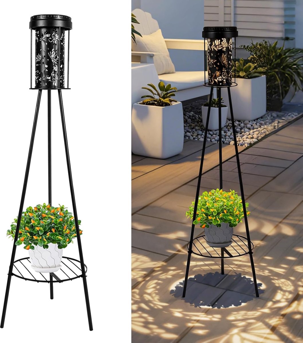 SnelShoppen - Solar Powered Outdoor Lights, Butterfly Design Tuinlamp met Plant Stand, IP65 Waterdicht voor Tuin, Terras, Gazon, Voorkant, Porche, Fee