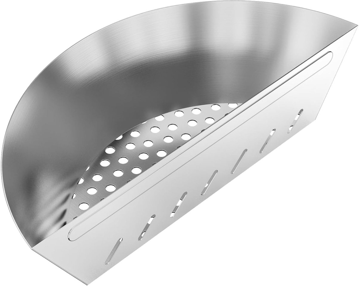 SnelShoppen - RVS Houtskoolmand, Houtskoolhouder voor Barbecue, Grote Capaciteit 51x21,7x12cm, Geschikt voor 22"/57cm en 26" Kettle Grills, Duurzaam e