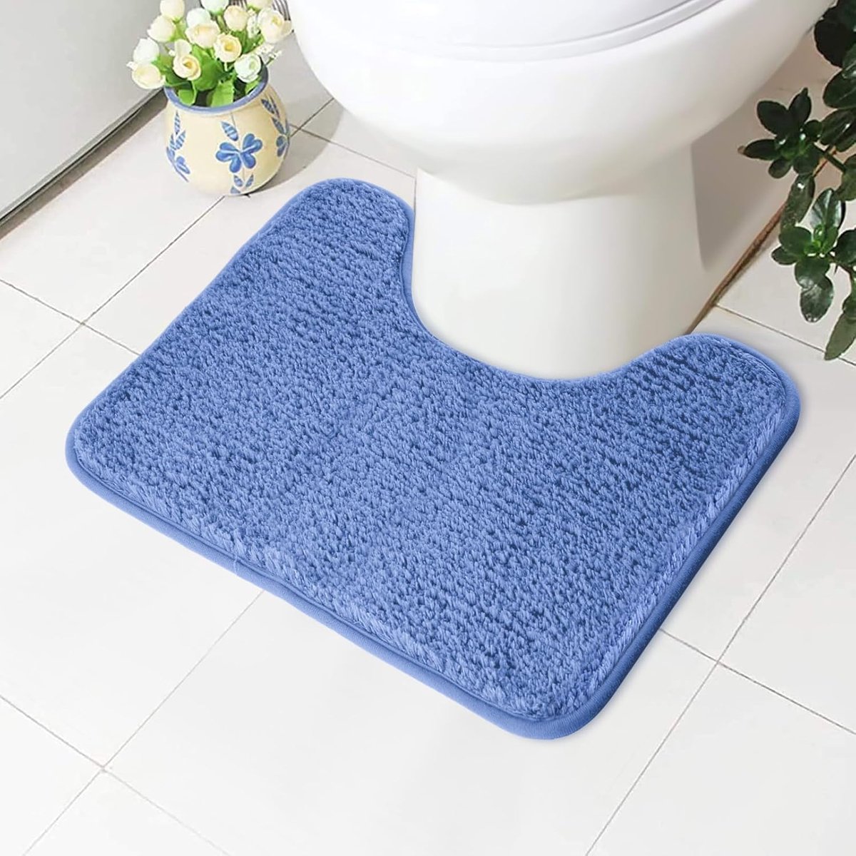 SnelShoppen - Absorberende Toiletmat - Antislip Extra Zachte Badkamer Mat - Microfiber Fluffy Shaggy Toilet Rug - Machinewasbaar en Sneldrogend - U Vo