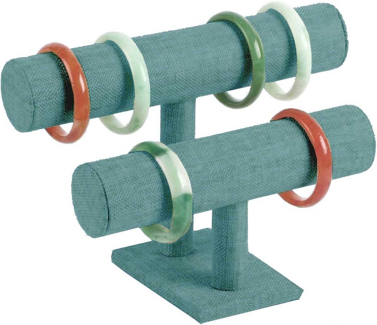 SnelShoppen - Bracelet Holder, 2 Tier Velvet Sieraden Stand voor Armbanden, Horloges, Enkelbandjes, Scrunchies en Kettingen - Ruimtebesparend en Zacht