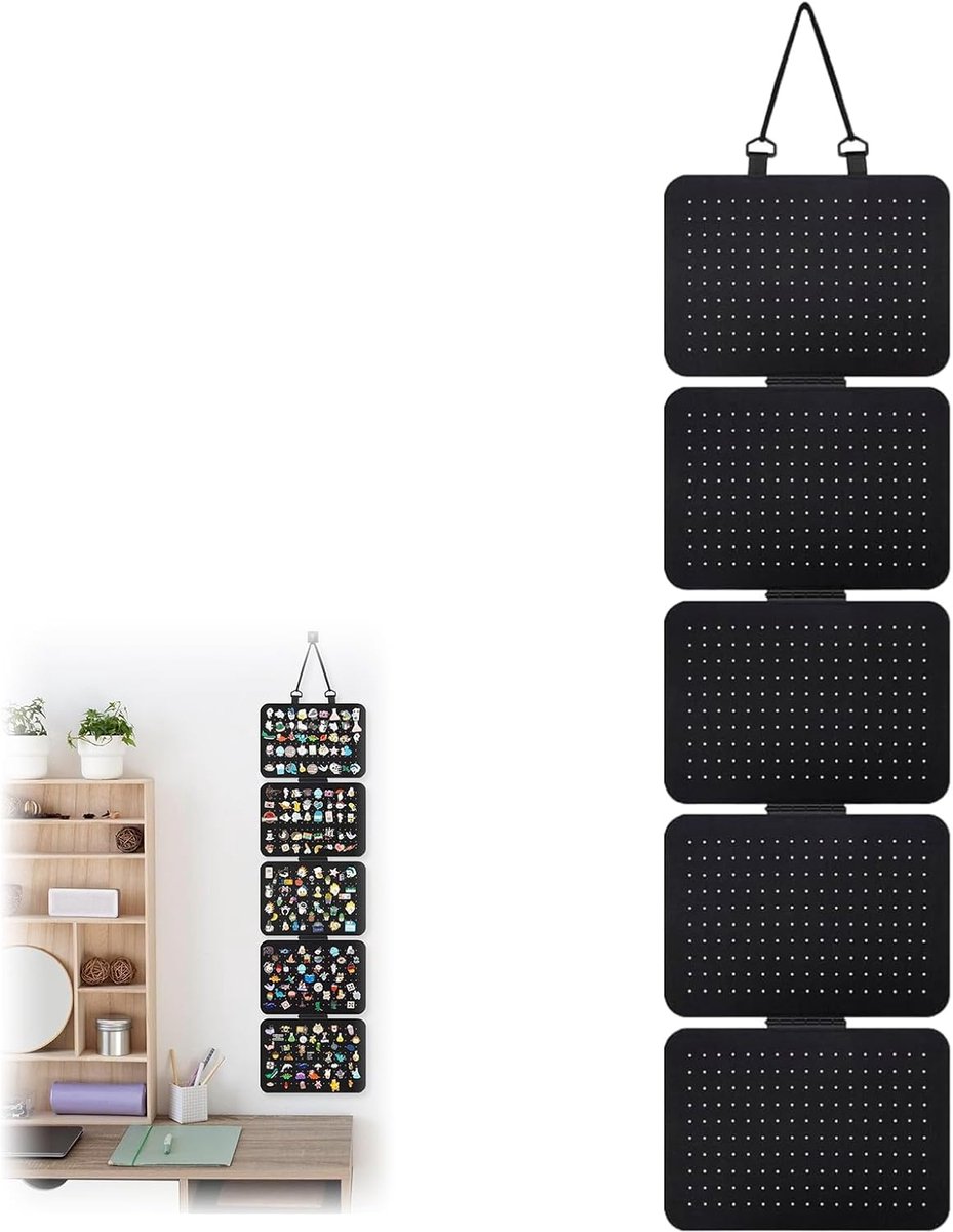 SnelShoppen - Earring Storage Organiser met 5 Bladen, Vilt Earring Organizer, Afneembare Sieradenopslag, Vouwbare Sieraadstandaard voor Oorbellen en B