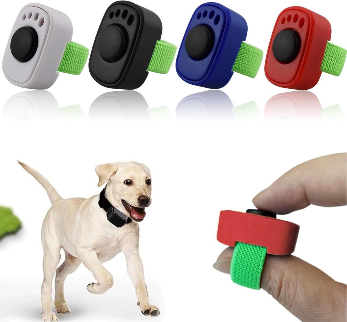 Thijox - Clicker voor Honden en Huisdieren, 4 Mini-Klikkers voor Effectieve Training, Basisbesturing, Geschikt voor Honden, Katten en Paarden, Handzaa