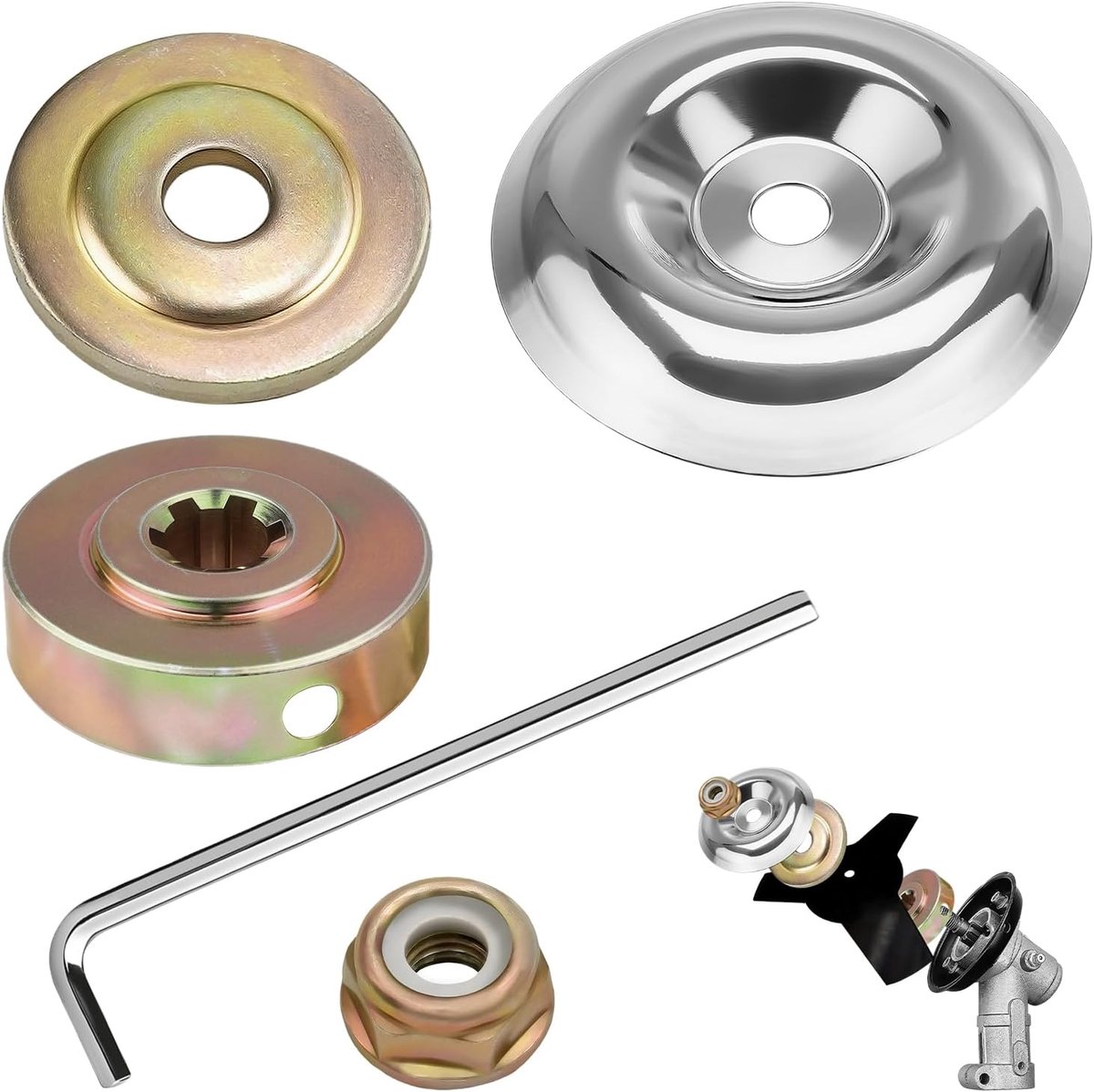 SnelShoppen - Pack van 5 grasmaaier adapter set, accessoires voor haartrimmers, stabiele prestaties, robuust met eenvoudig te installeren metalen blad